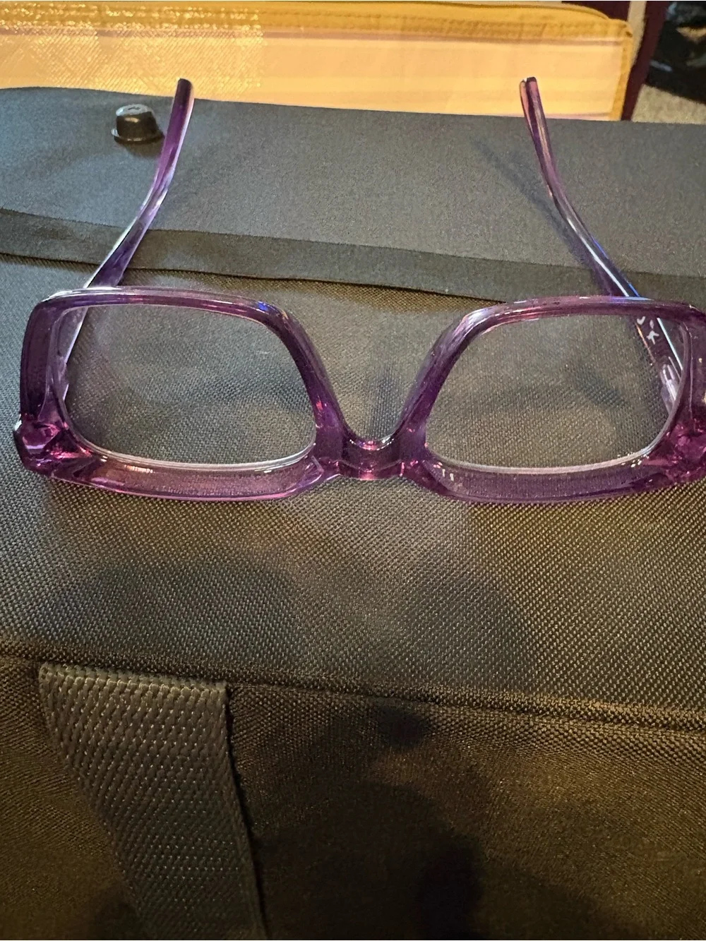 Hummingbird Purple Transparent Square Frame Readers 2.0 Strength